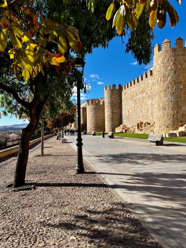 View of the walls in Avila, Spain