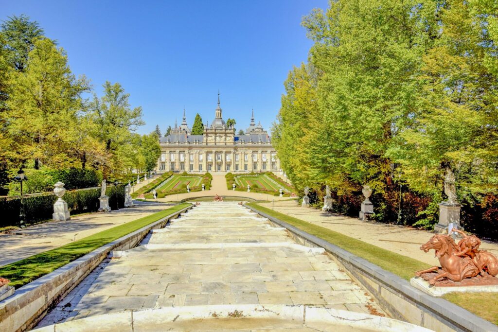 View of the palace in la Granja de San Ildefonso, near Segovia